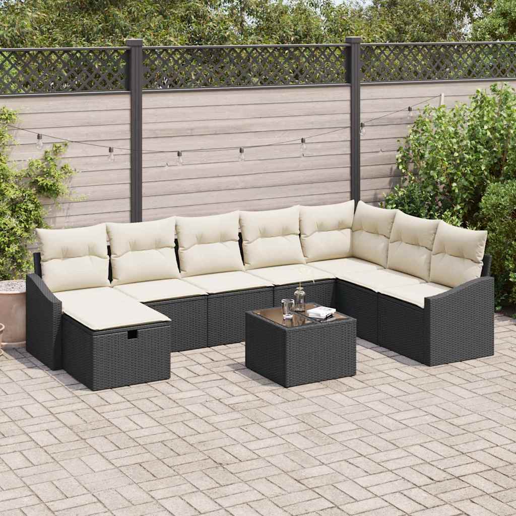 Sofa Set mit Kissen 8 pcs Poly-Rattan