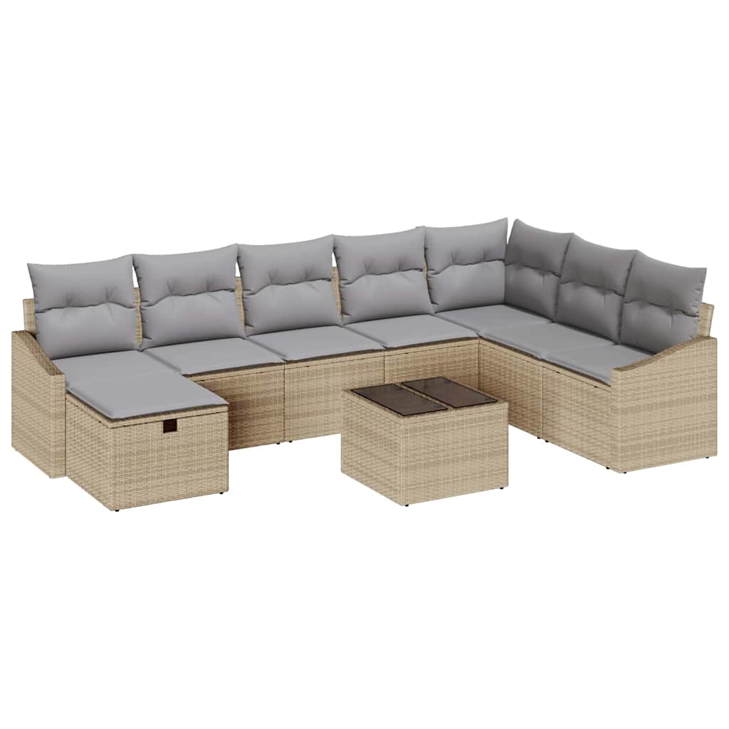 Sofa Set mit Kissen 8 pcs Poly-Rattan