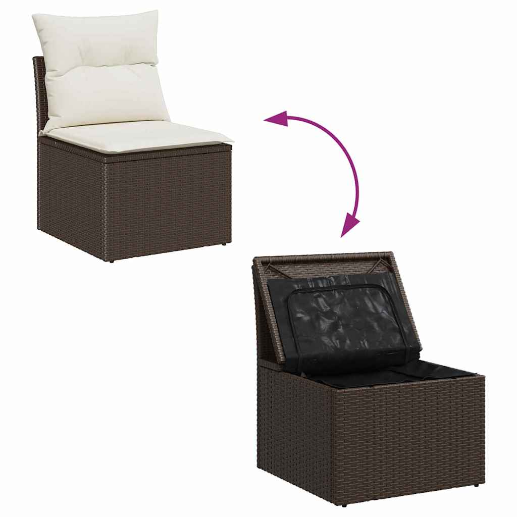 Sofa Set mit Kissen 4 pcs Poly-Rattan