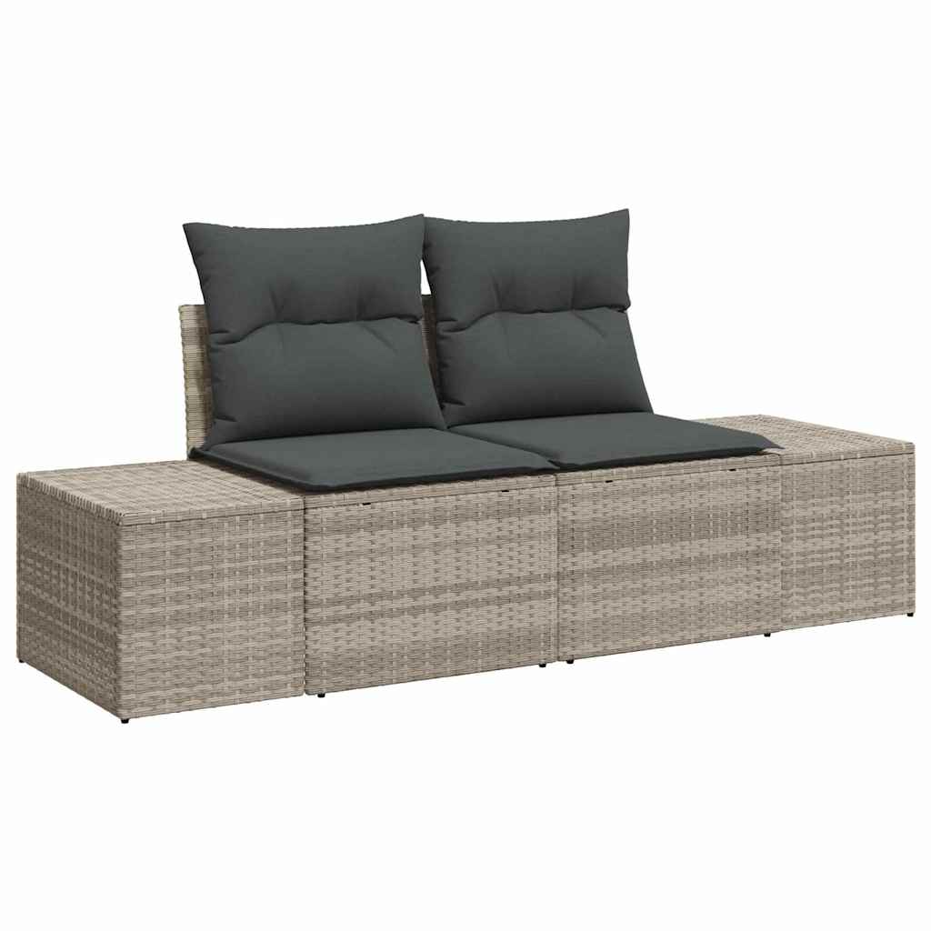 Sofa Set mit Kissen 4 pcs Poly-Rattan