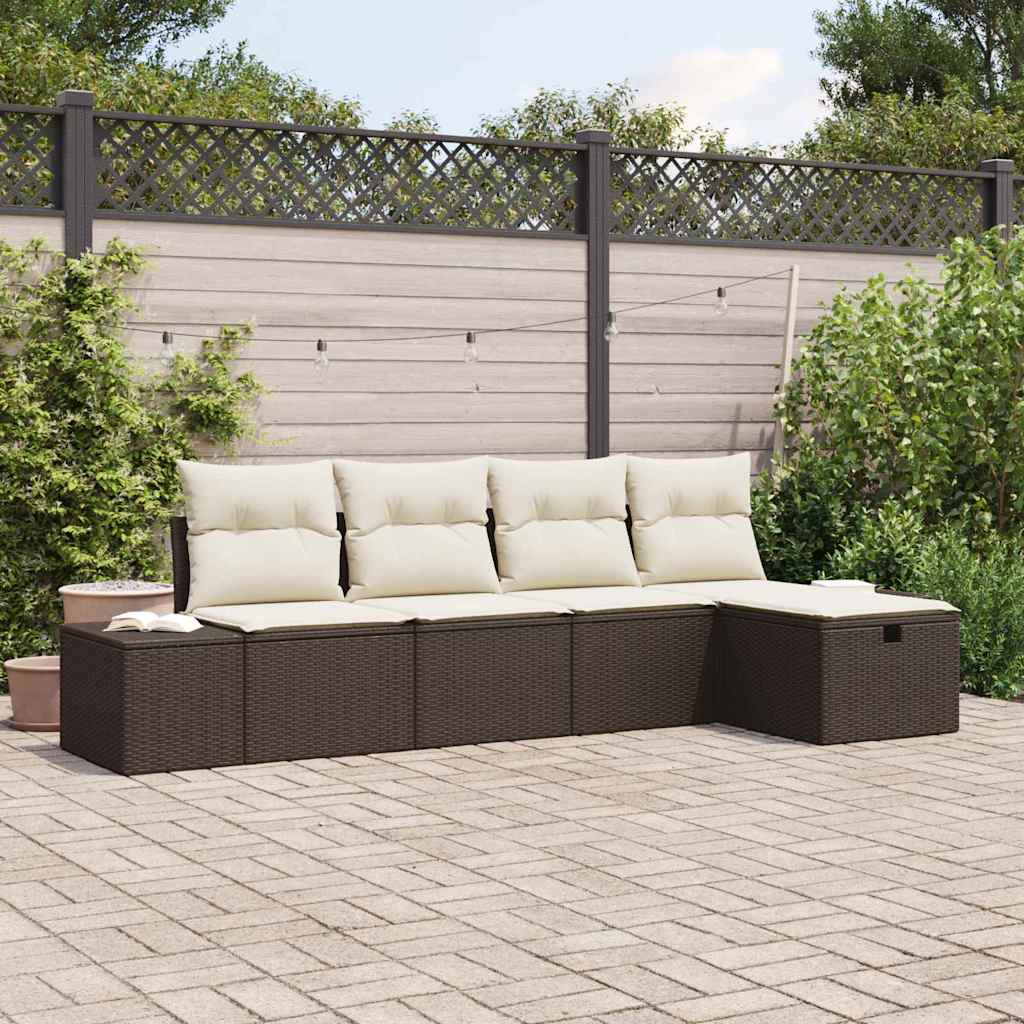 Sofa Set mit Kissen 6 pcs Poly-Rattan