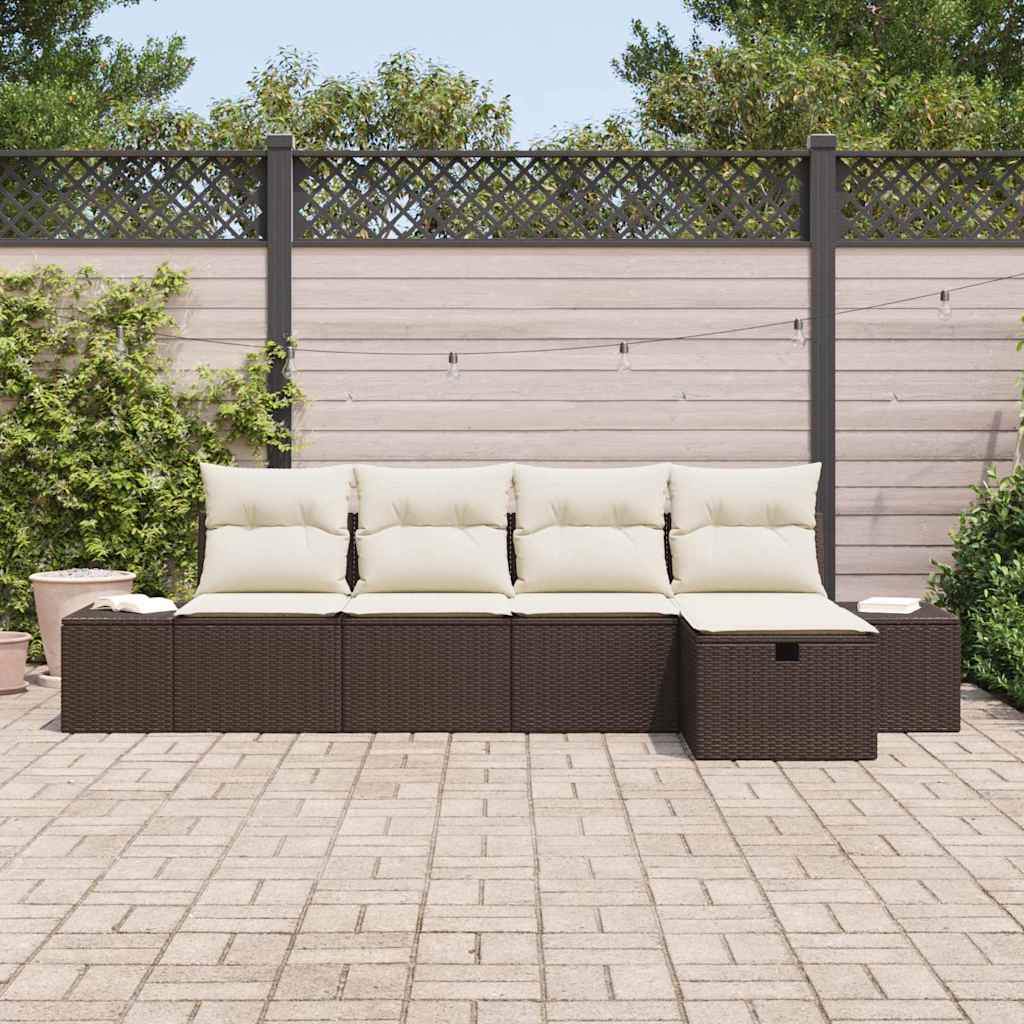 Sofa Set mit Kissen 6 pcs Poly-Rattan