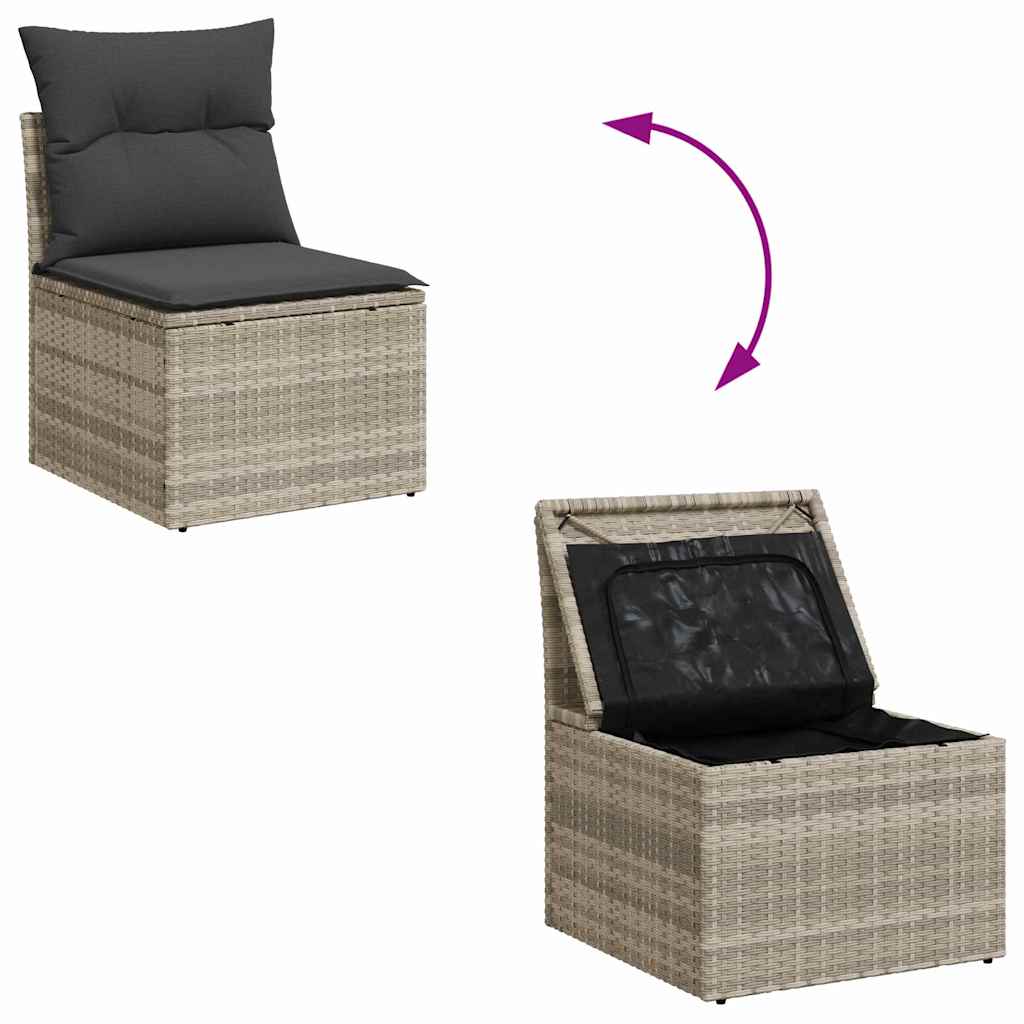 Sofa Set mit Kissen 7 pcs Poly-Rattan