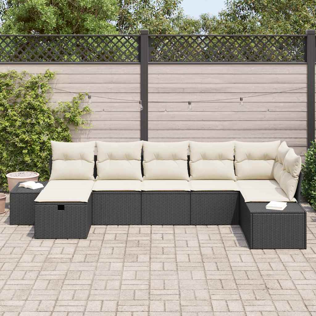 Sofa Set mit Kissen 8 pcs Poly-Rattan
