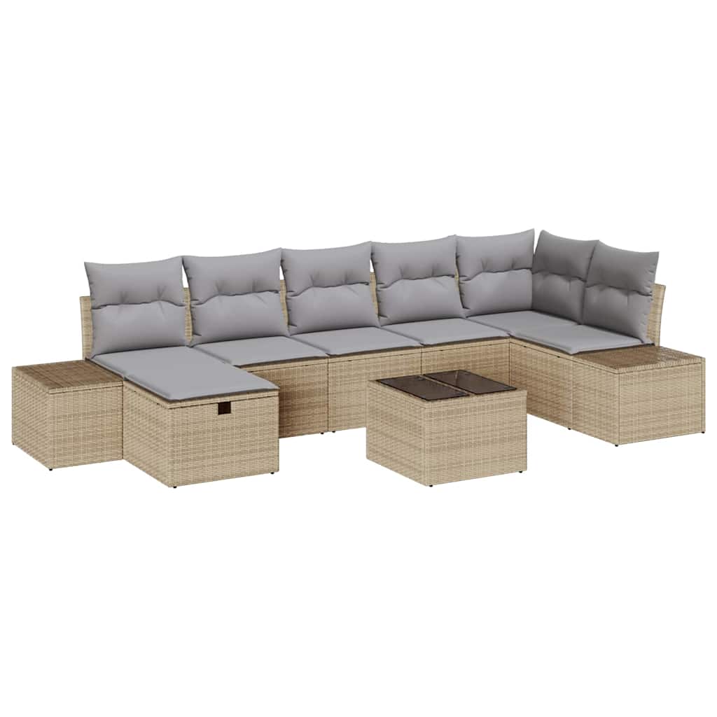 Sofa Set mit Kissen 7 pcs Poly-Rattan