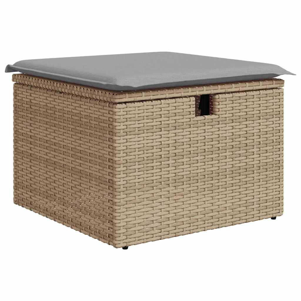 Garten-Sofa-Set mit Kissen 8 pcs Beige Poly Rattan