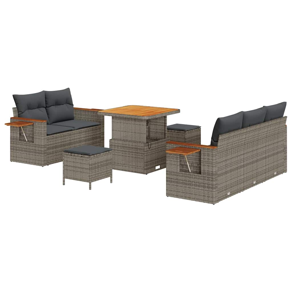 Gartensofa-set mit Kissen 8 pcs Grau