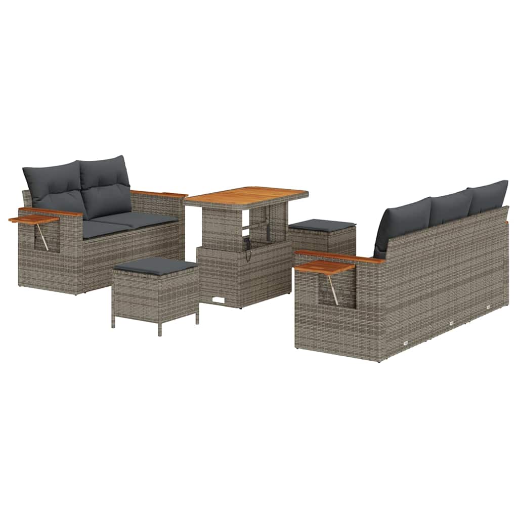 Gartensofa-set mit Kissen 8 pcs Grau