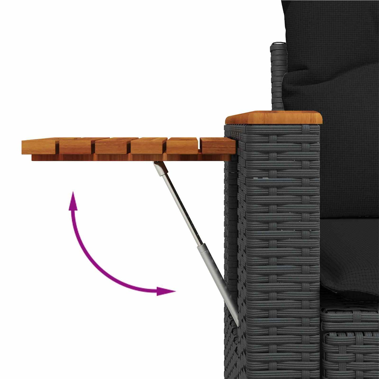 Gartensofa-set mit Kissen 9 pcs Schwarz