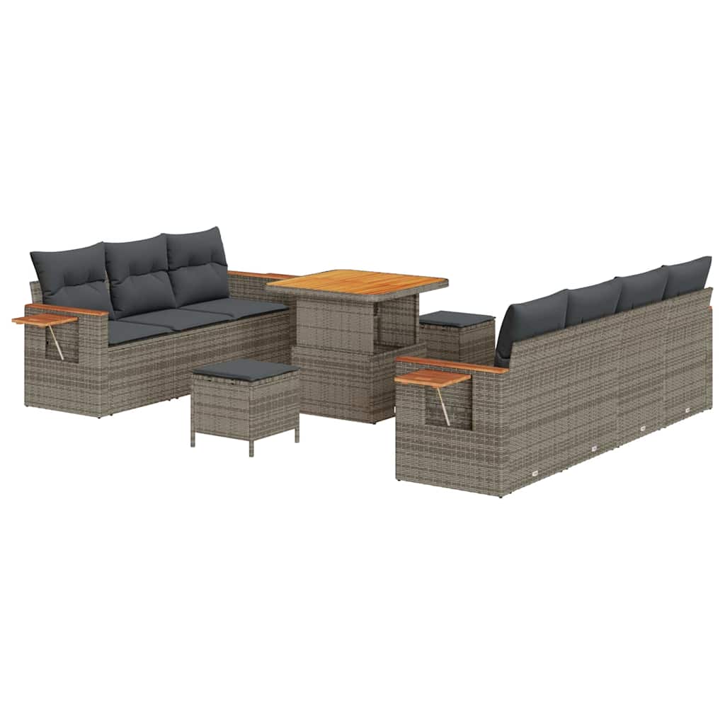 Gartensofa-set mit Kissen 10 pcs Grau