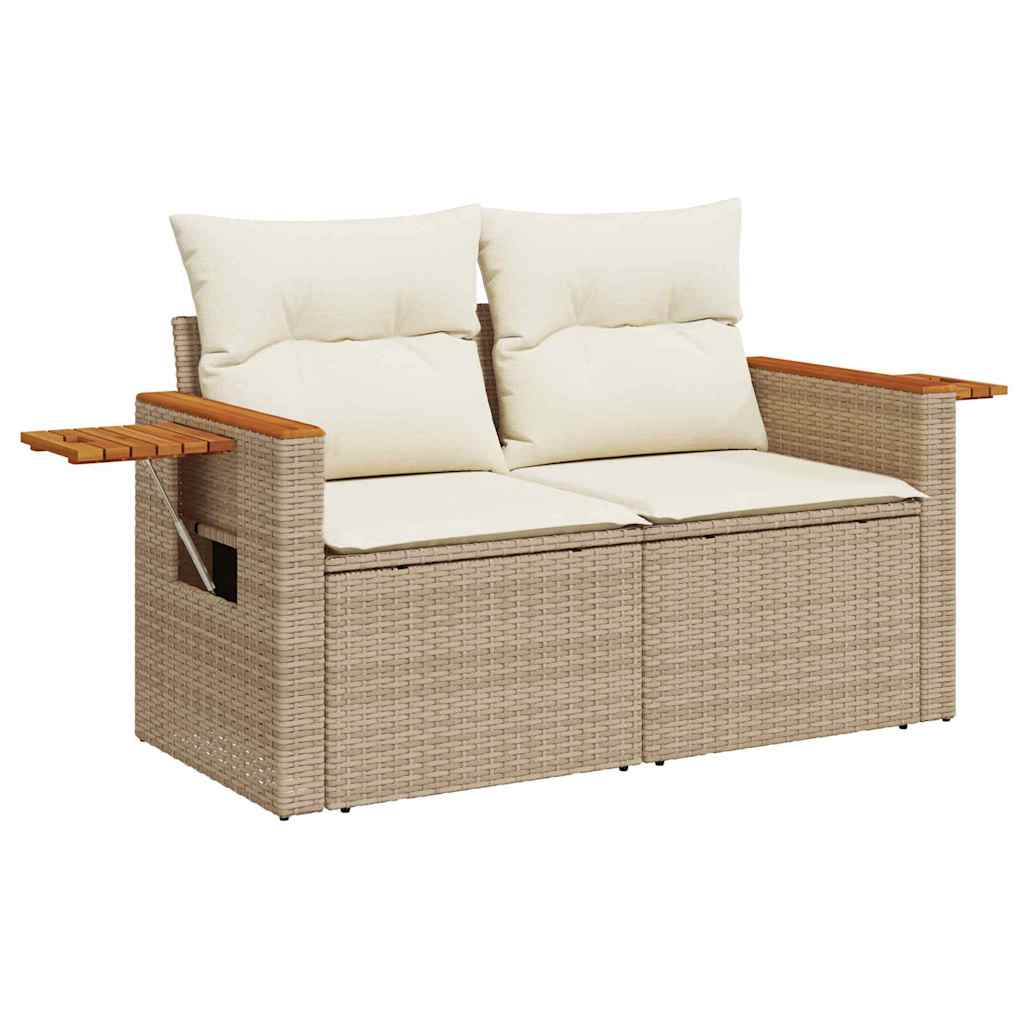Gartensofa-set mit Kissen 10 pcs Beige und Creme