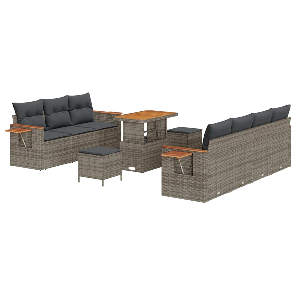 Gartensofa-set mit Kissen 10 pcs Grau