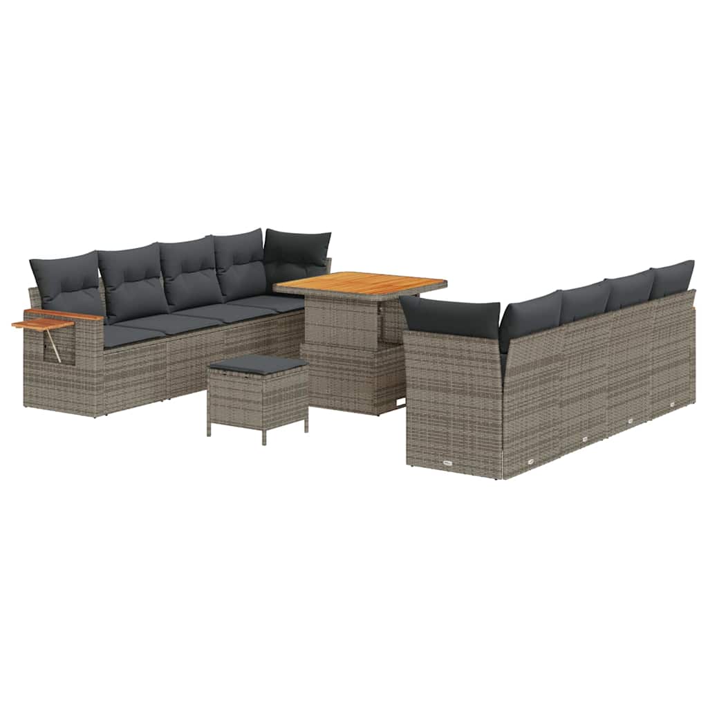Gartensofa-set mit Kissen 11 pcs Grau