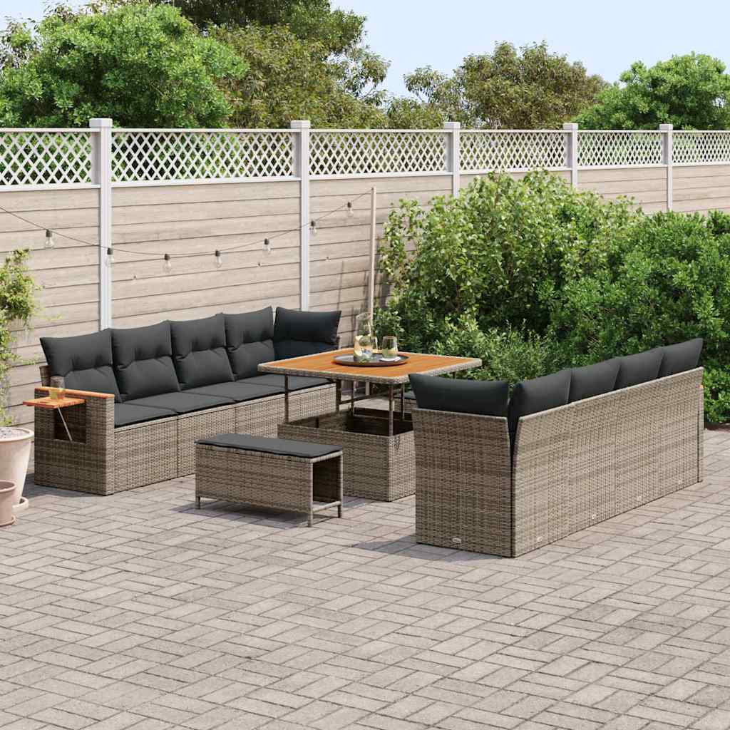 Gartensofa-set mit Kissen 11 pcs Grau