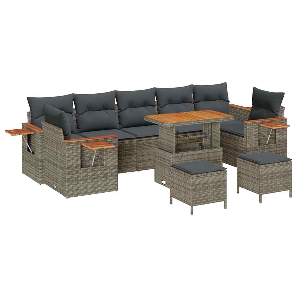 Gartensofa-set mit Kissen 10 pcs Grau