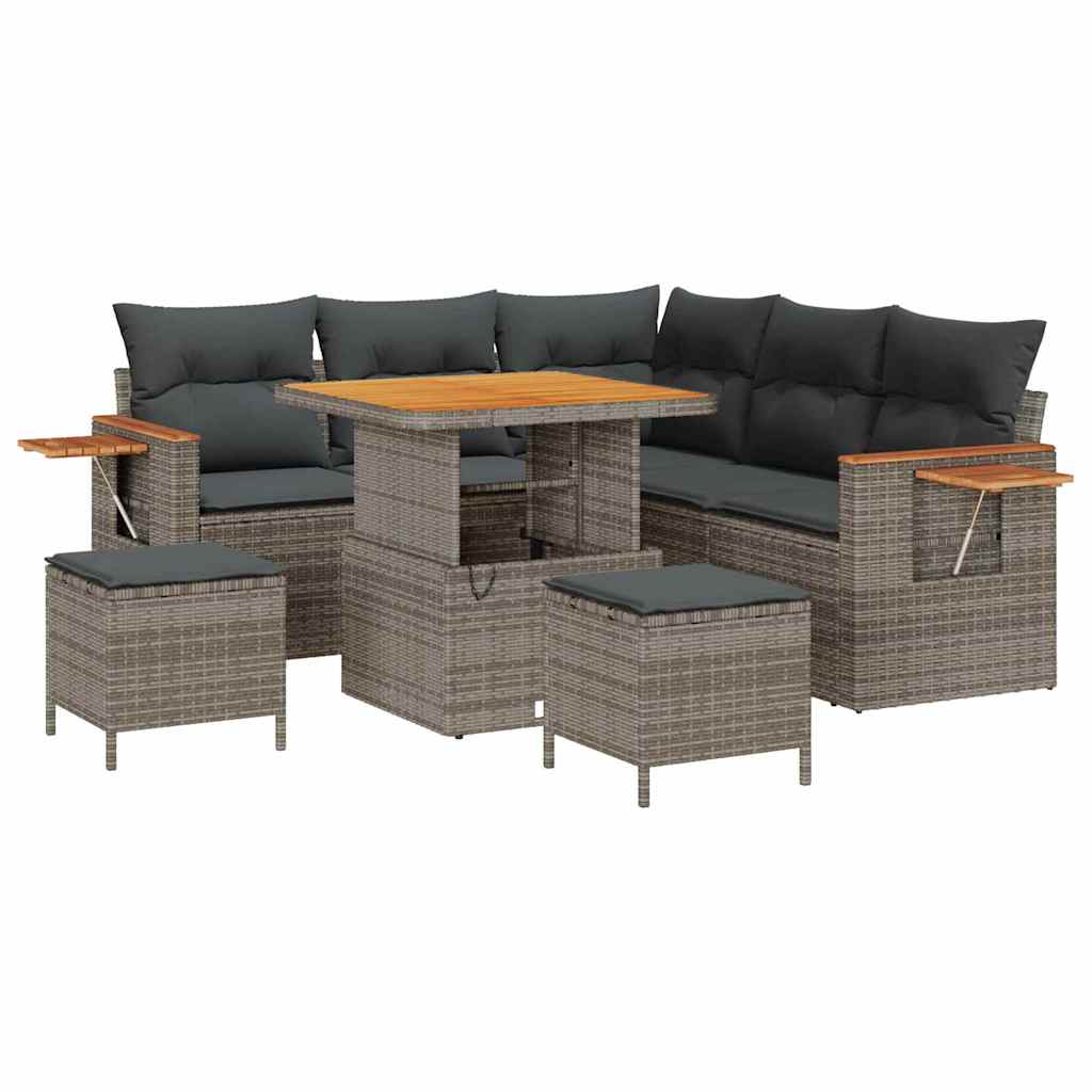 Gartensofa-set mit Kissen 8 pcs Grau