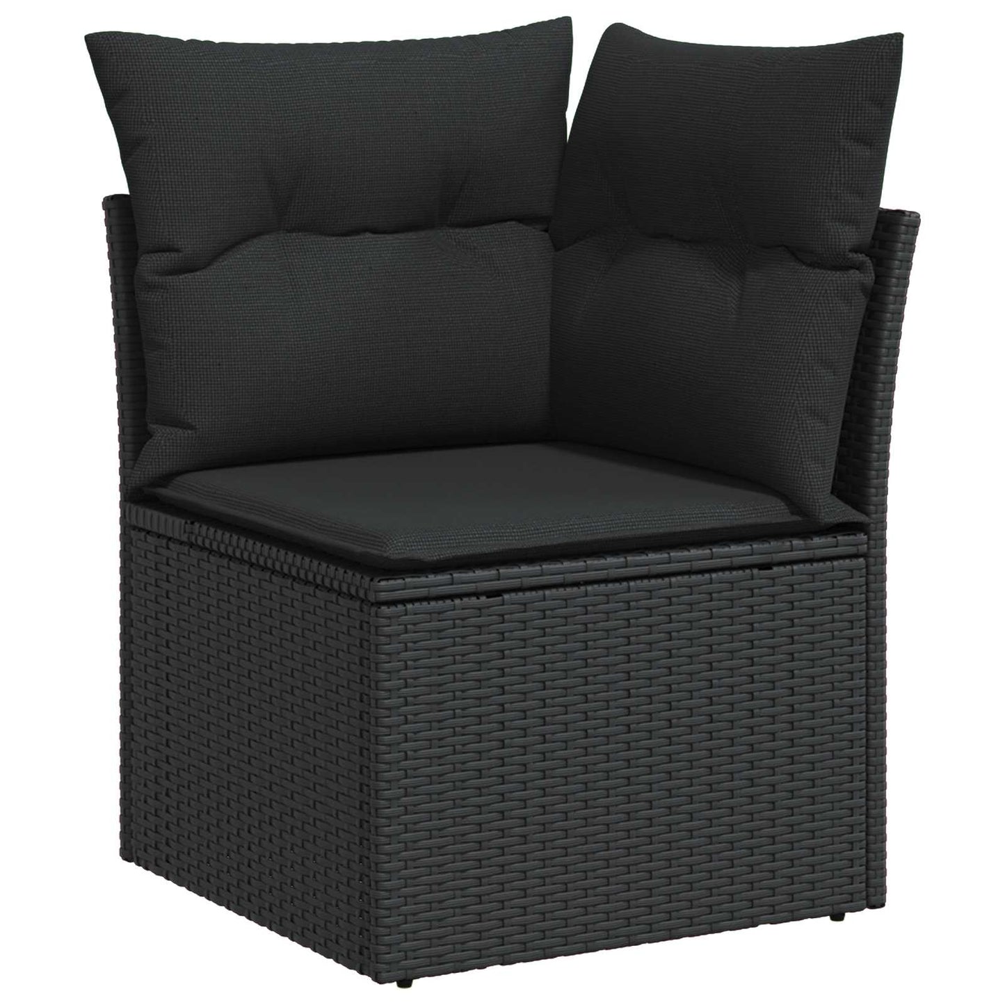 Gartensofa-set mit Kissen 8 pcs Schwarz