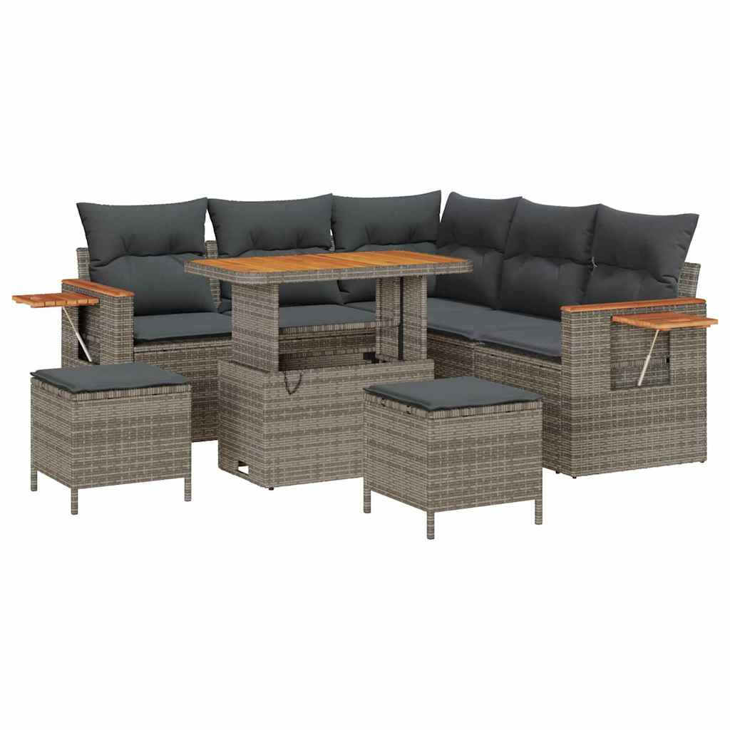 Gartensofa-set mit Kissen 8 pcs Grau
