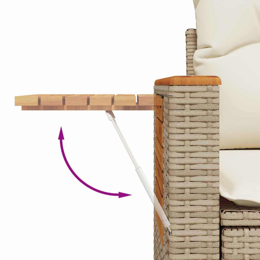 Gartensofa-set mit Kissen 9 pcs Beige und Creme