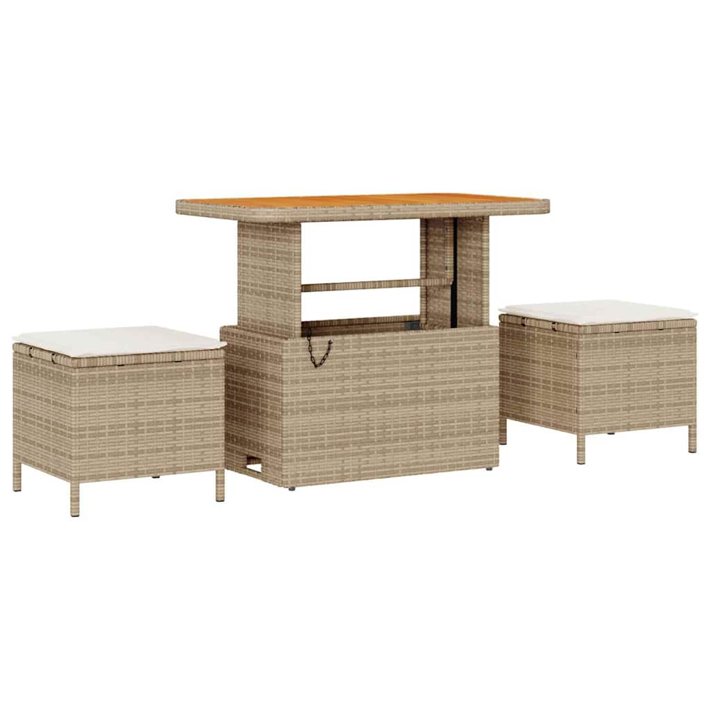 Gartensofa-set mit Kissen 9 pcs Beige und Creme