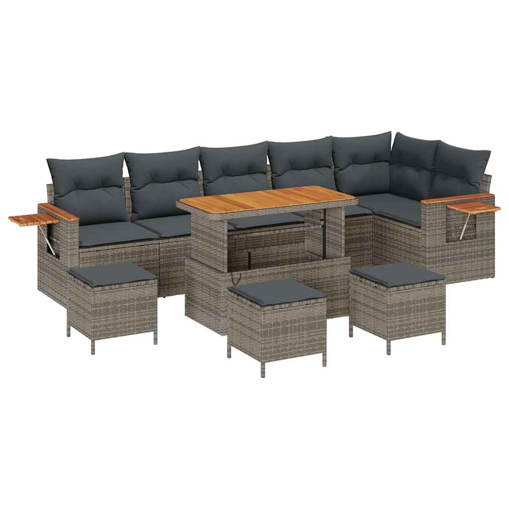 Gartensofa-set mit Kissen 10 pcs Grau