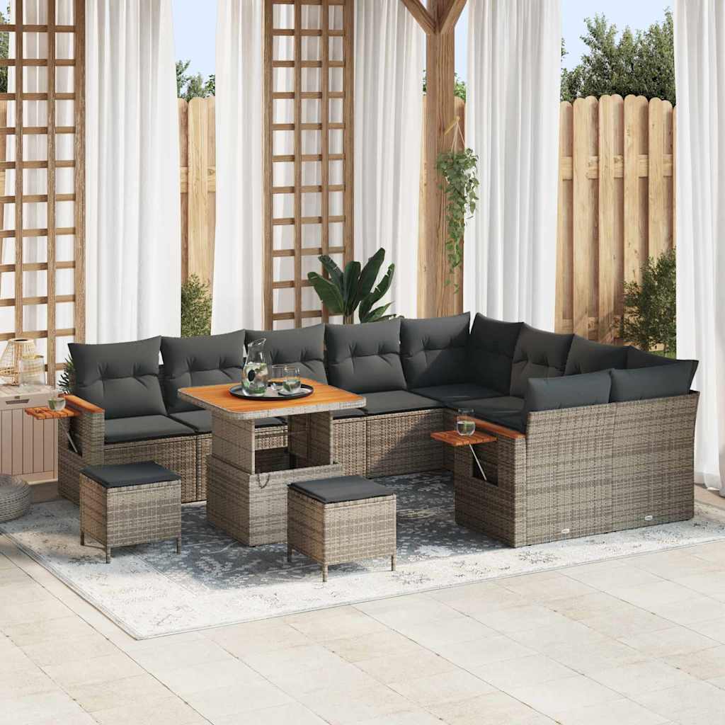 Gartensofa-set mit Kissen 12 pcs Grau