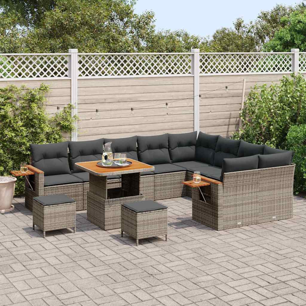 Gartensofa-set mit Kissen 12 pcs Grau