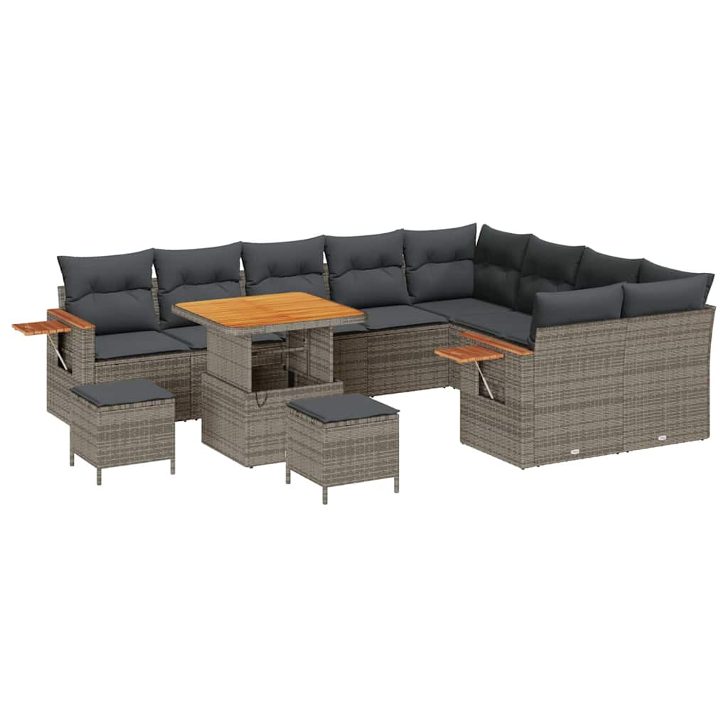 Gartensofa-set mit Kissen 12 pcs Grau