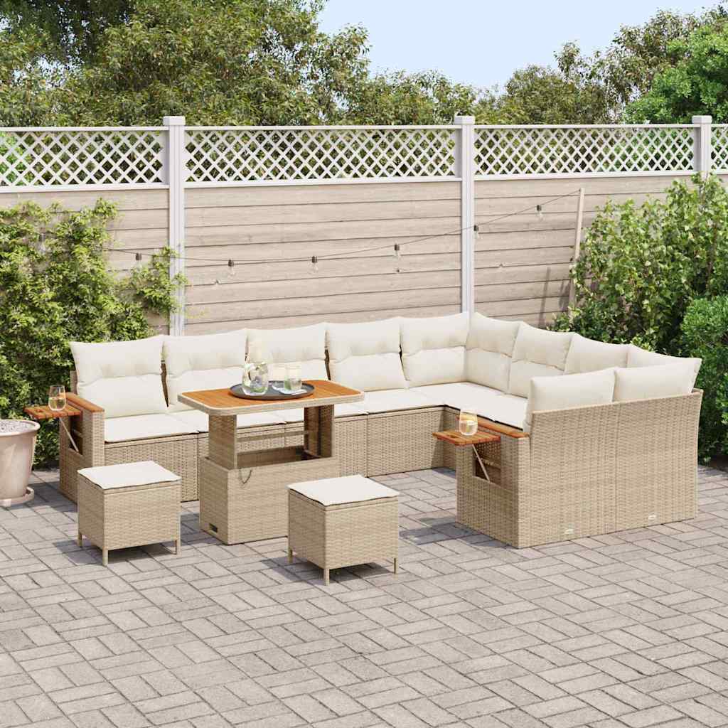 Gartensofa-set mit Kissen 12 pcs Beige und Creme
