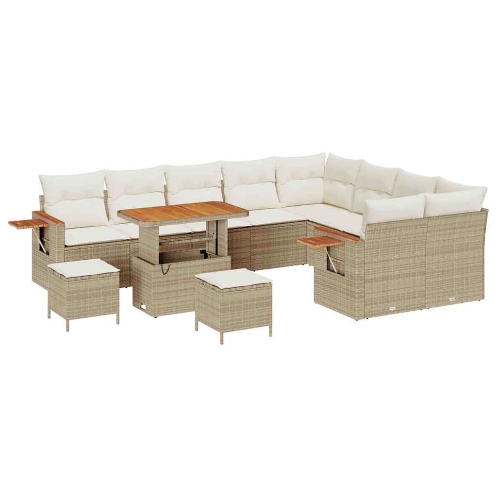 Gartensofa-set mit Kissen 12 pcs Beige und Creme