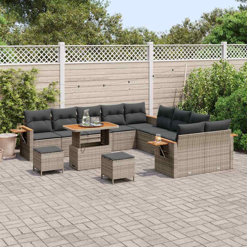 Gartensofa-set mit Kissen 13 pcs Grau