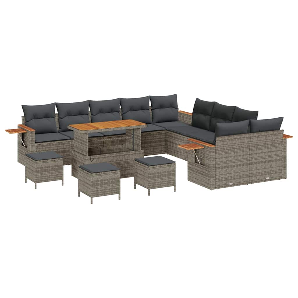 Gartensofa-set mit Kissen 14 pcs Grau