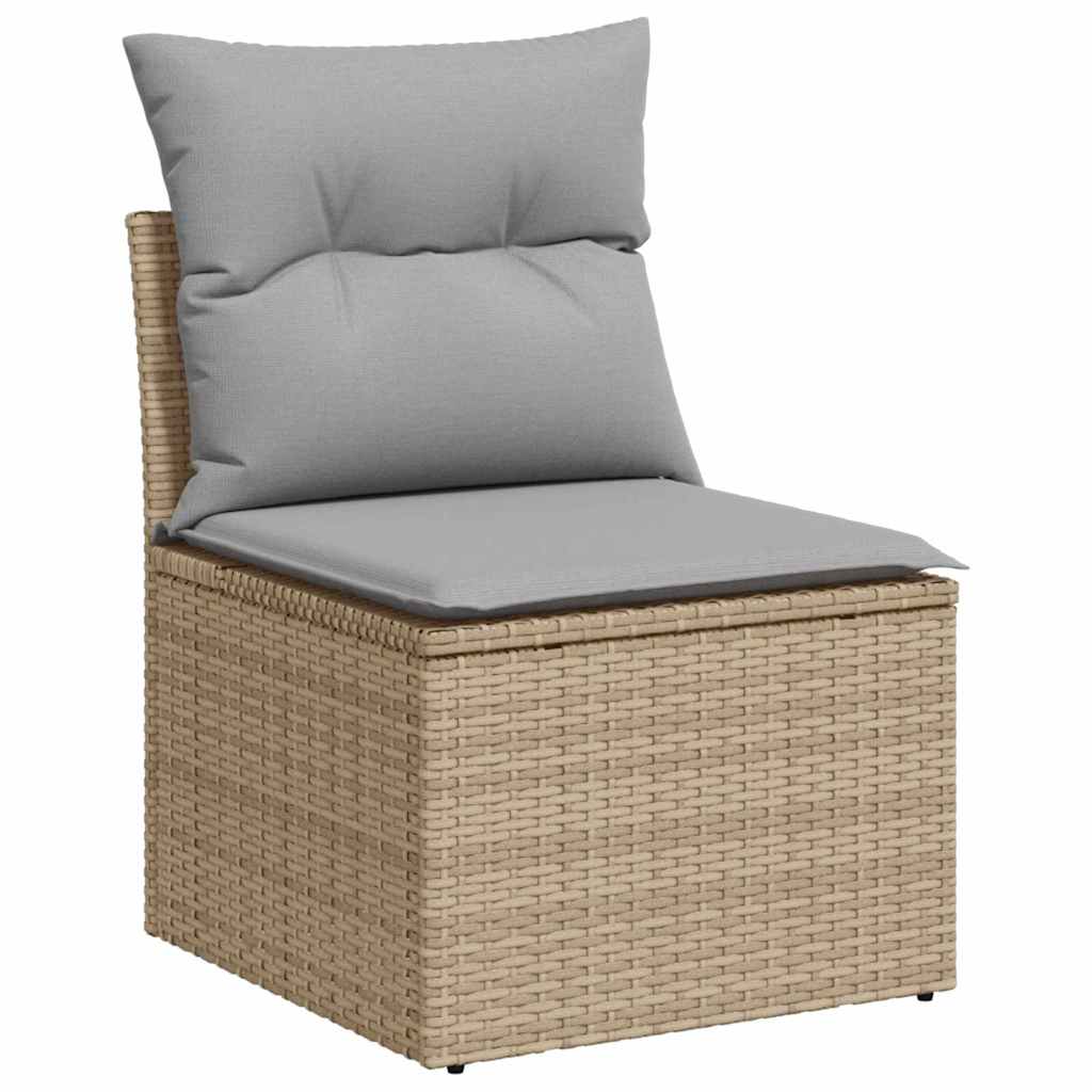Gartensofa-set mit Kissen 8 pcs Beige und Hellgrau