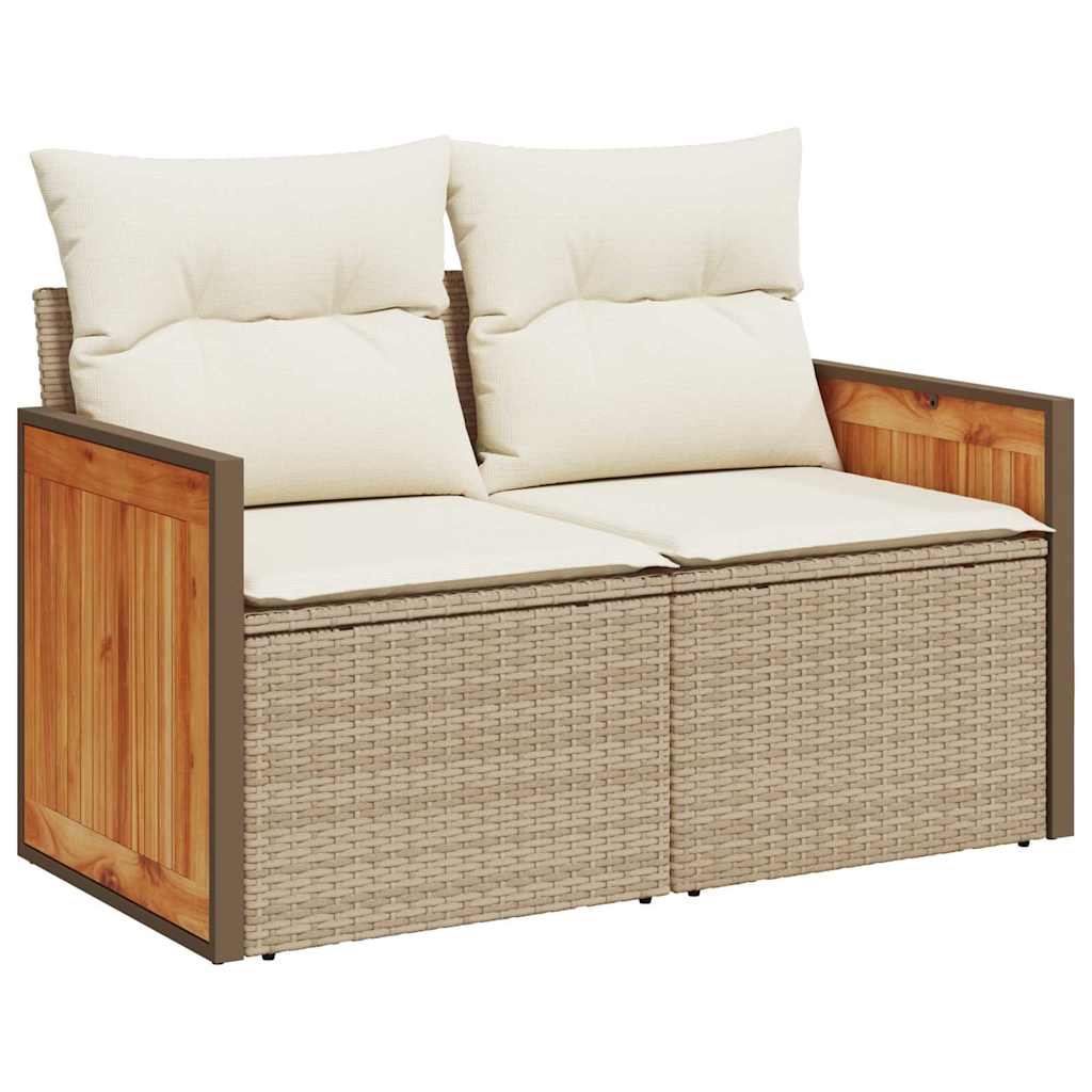 Gartensofa-set mit Kissen 9 pcs Beige und Creme