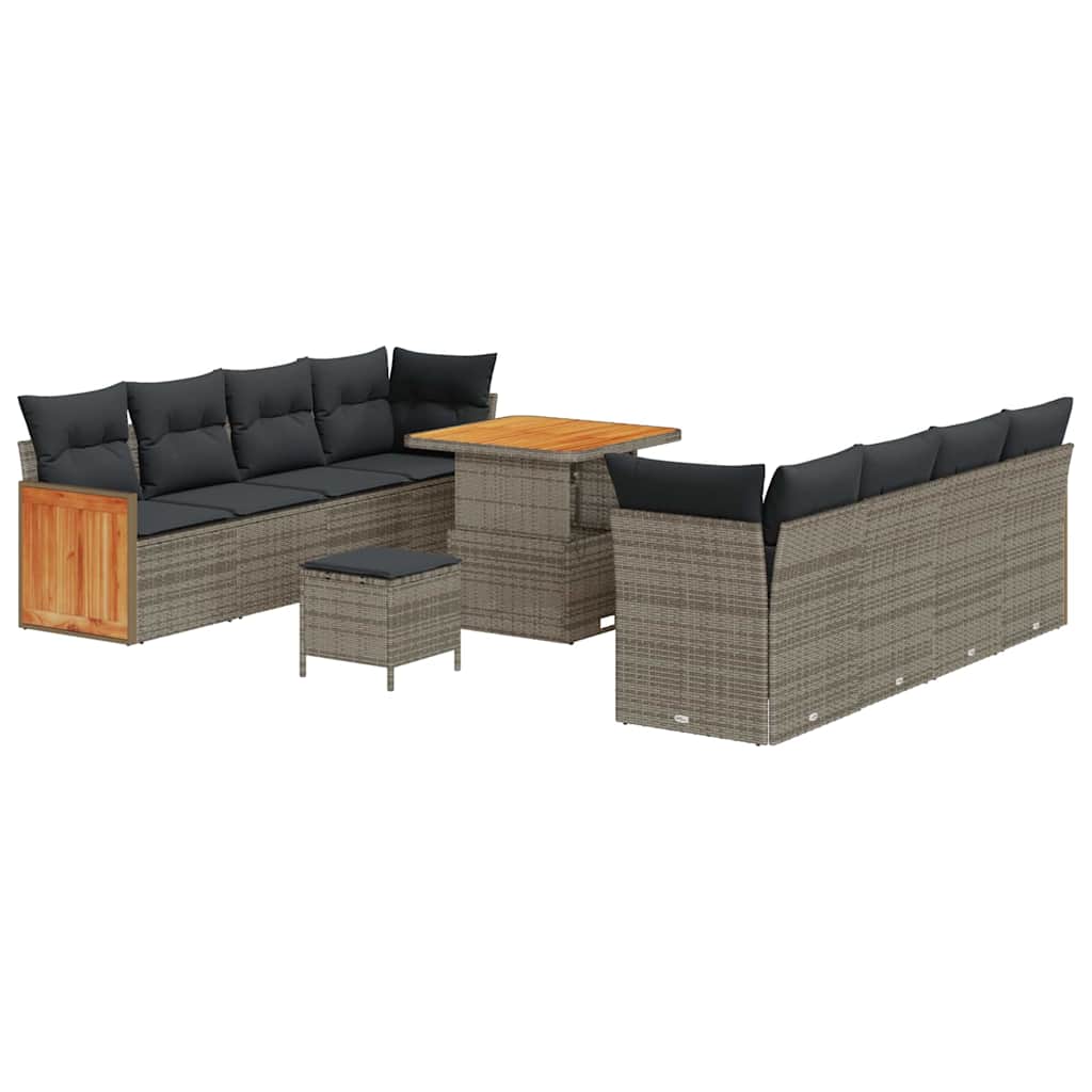 Gartensofa-set mit Kissen 11 pcs Grau