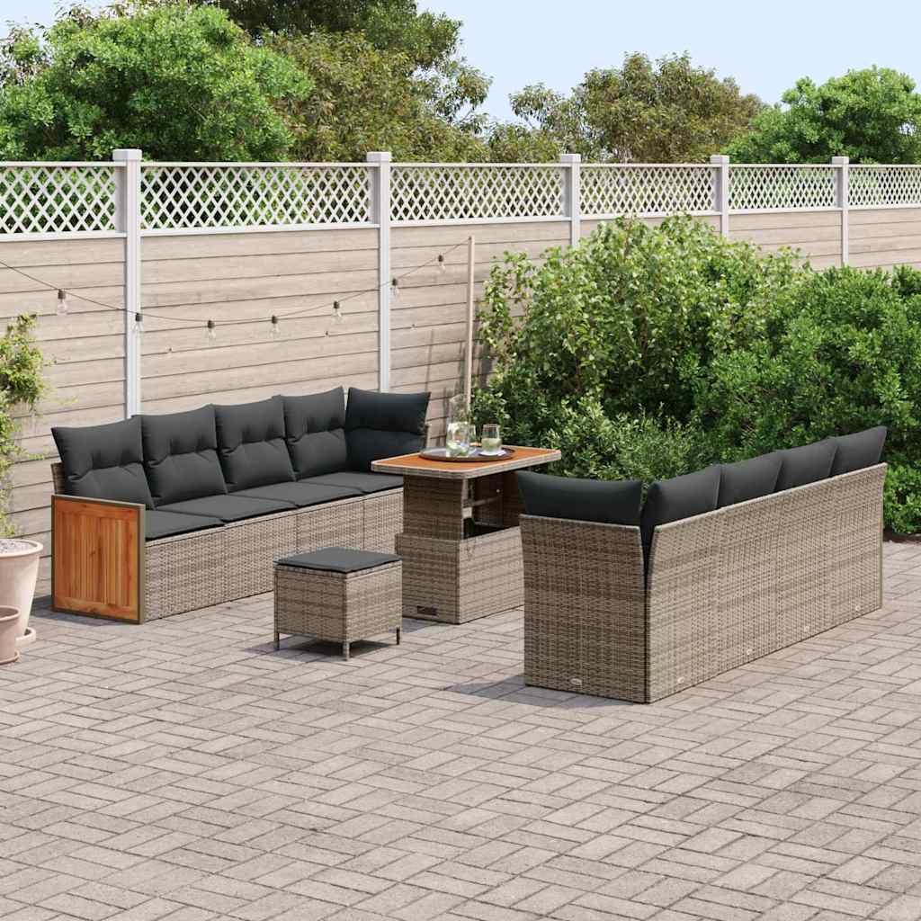 Gartensofa-set mit Kissen 11 pcs Grau