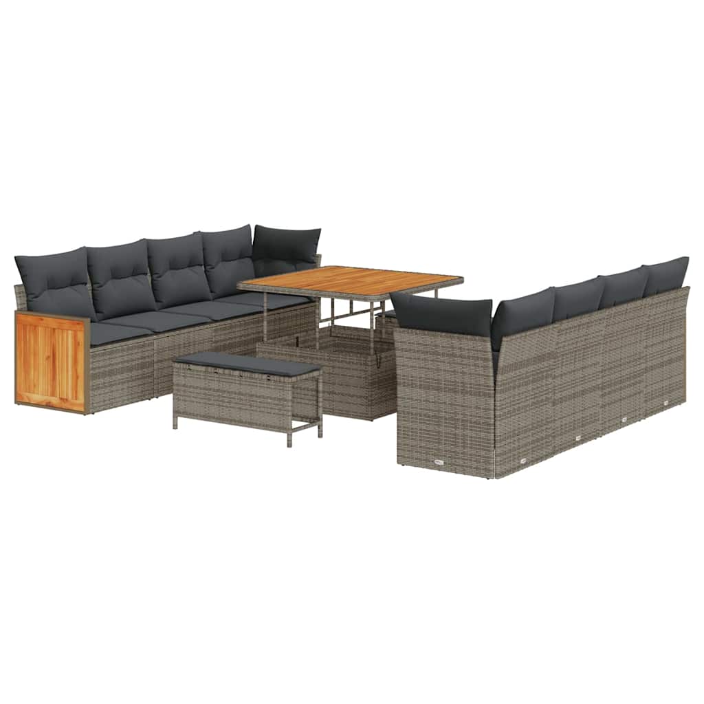 Gartensofa-set mit Kissen 11 pcs Grau