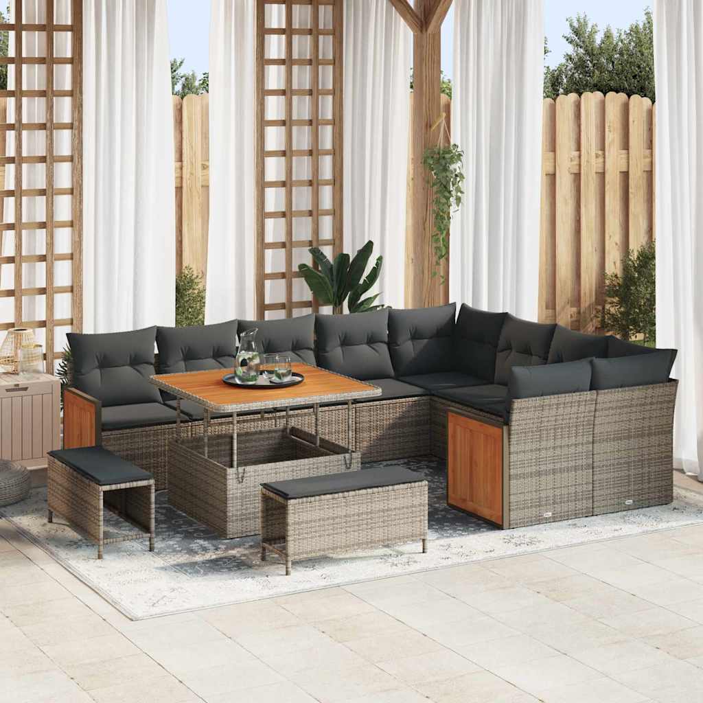 Gartensofa-set mit Kissen 12 pcs Grau