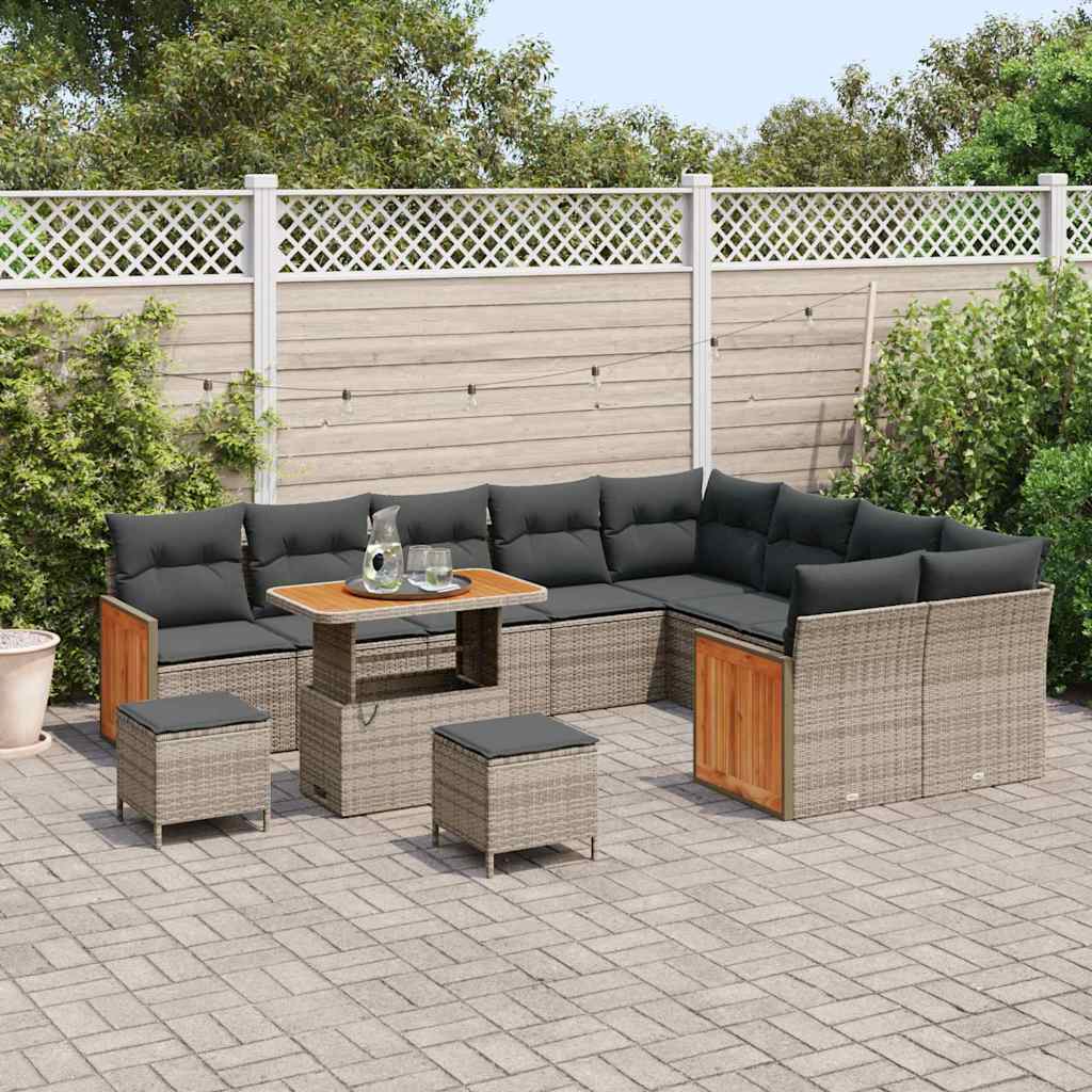 Gartensofa-set mit Kissen 12 pcs Grau