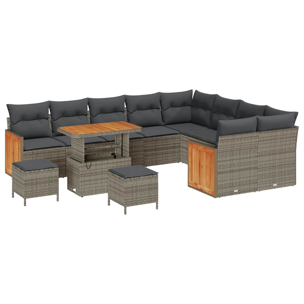 Gartensofa-set mit Kissen 12 pcs Grau