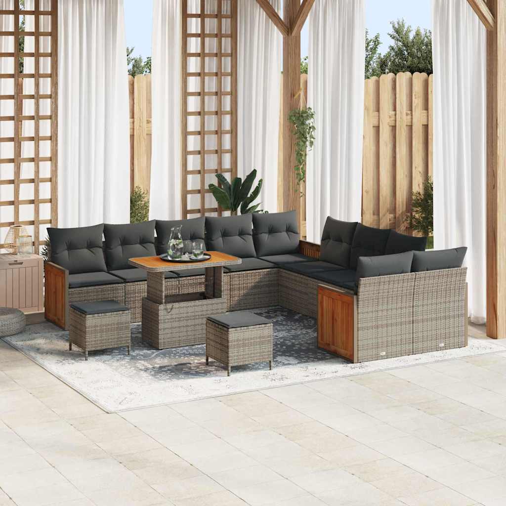 Gartensofa-set mit Kissen 13 pcs Grau