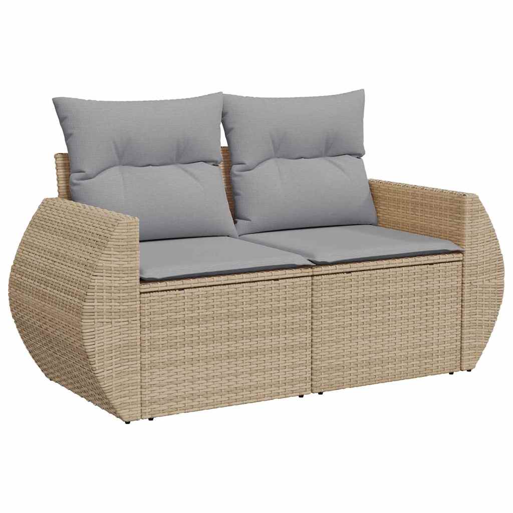 Garten-Sofa-Set mit Kissen 9 pcs Beige und Hellgrau