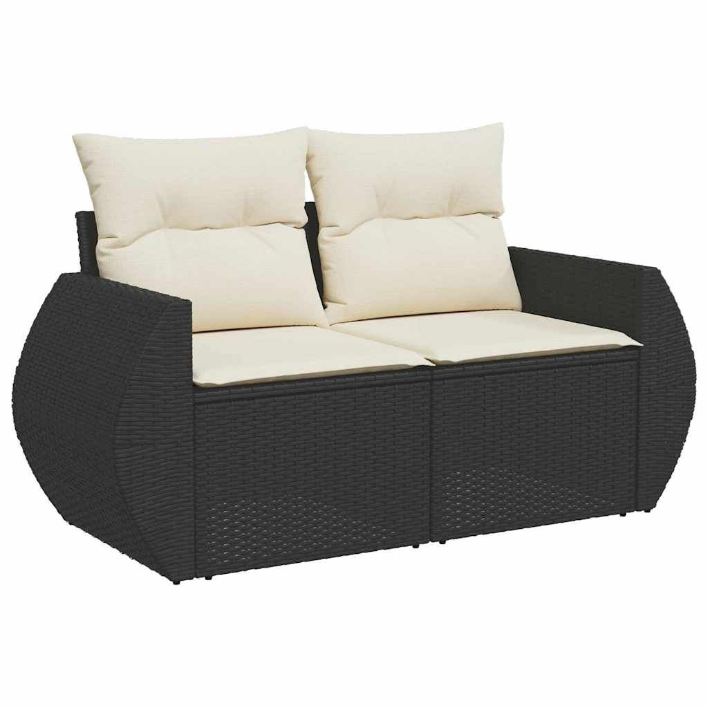 Garten-Sofa-Set mit Kissen 12 pcs Schwarz und Creme