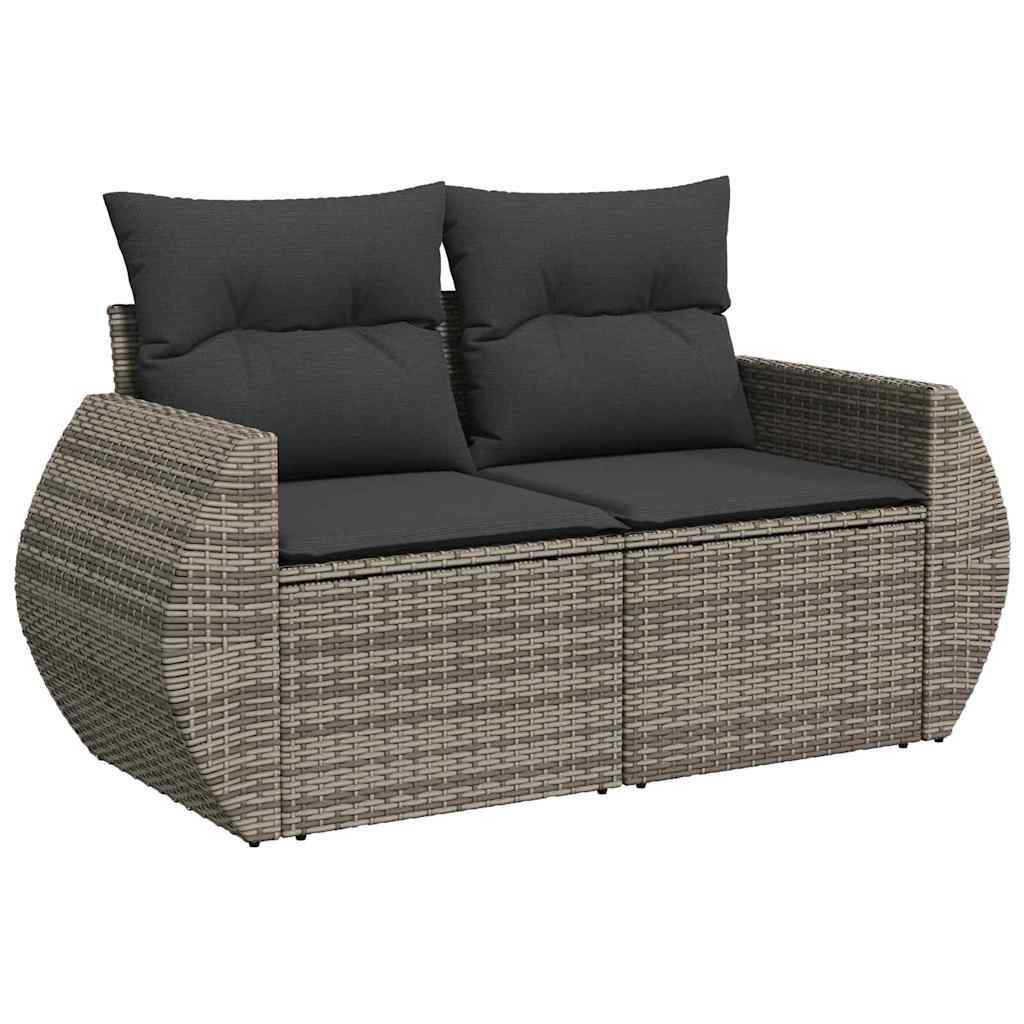 Garten-Sofa-Set mit Kissen mit Speicher mit Kissen 13 pcs Grau