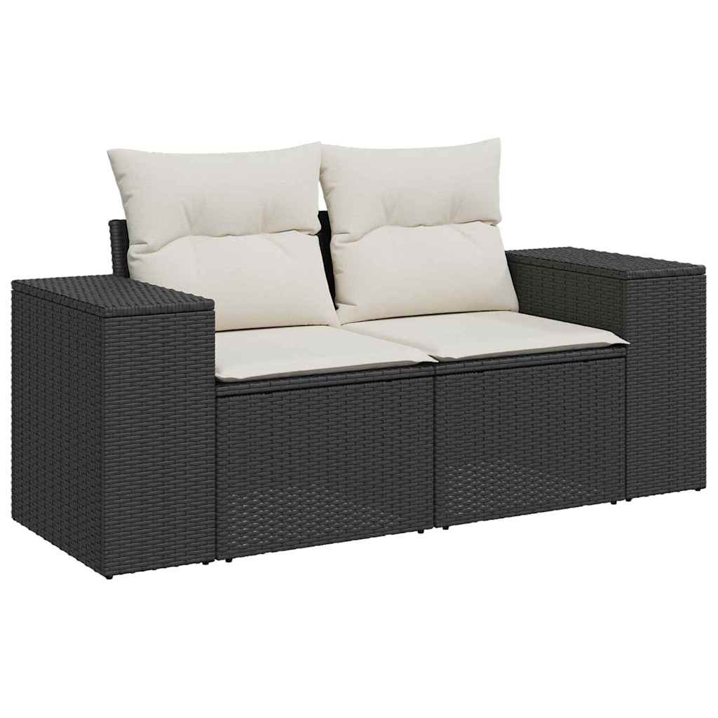 Garten-Sofa-Set mit Kissen mit Kissen 12 pcs Schwarz und Creme