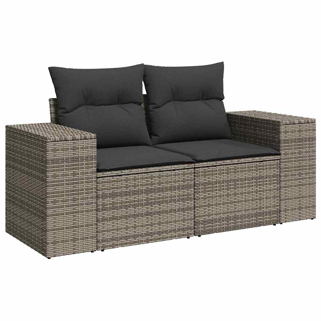 Garten-Sofa-Set mit Kissen mit Speicher mit Kissen 12 pcs Grau