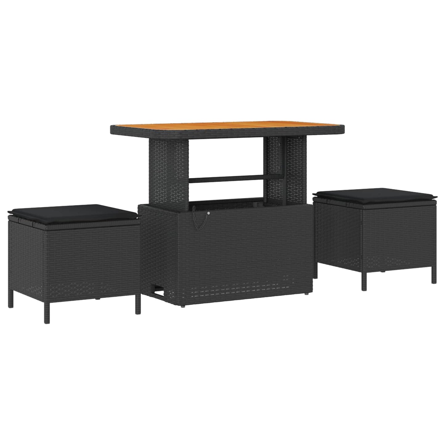 Garten-Sofa-Set mit Kissen mit Speicher 12 pcs Schwarz