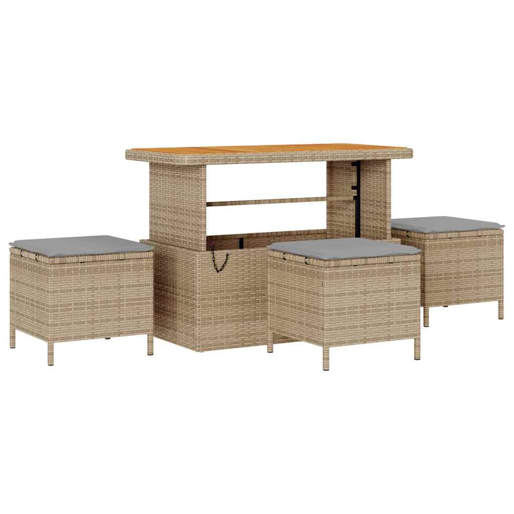 Garten-Sofa-Set mit Kissen mit Kissen 13 pcs Beige und Hellgrau