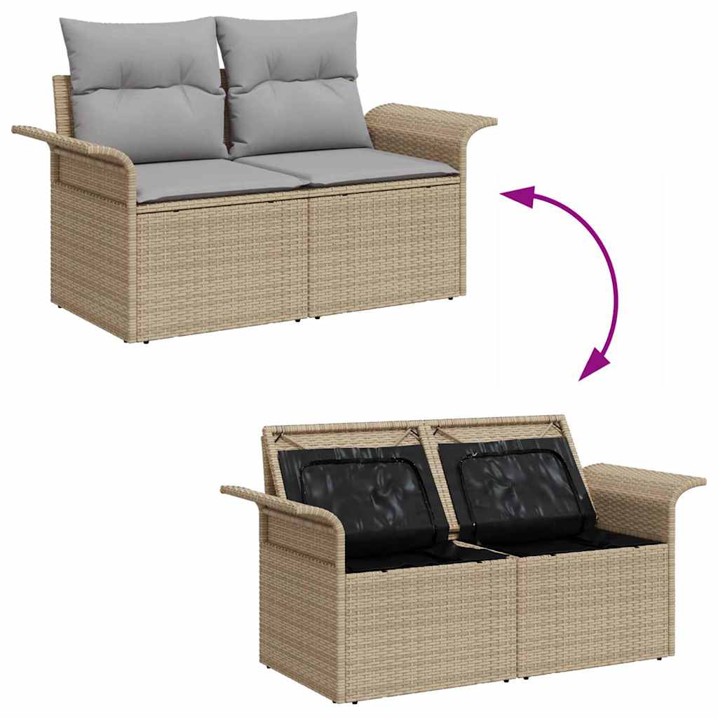 Garten-Sofa-Set mit Kissen mit Kissen 10 pcs Beige und Hellgrau