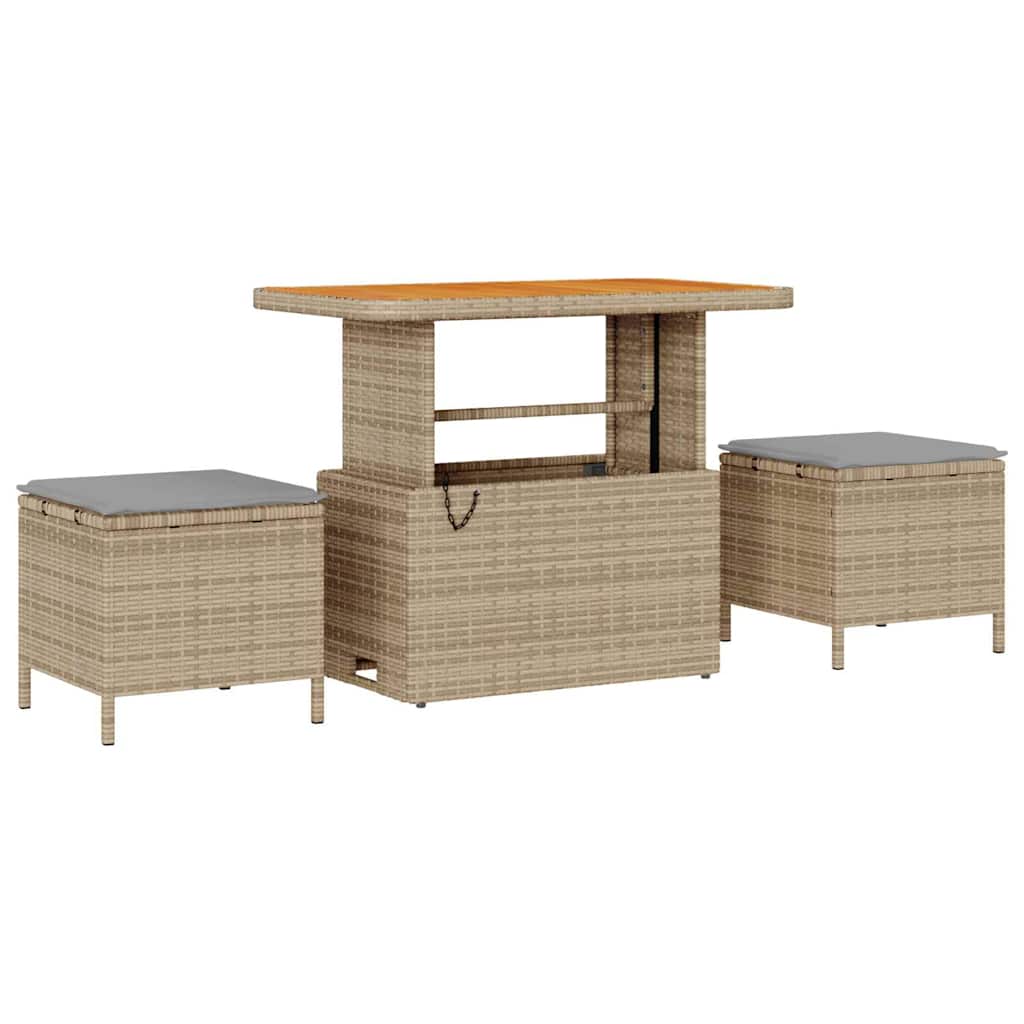 Garten-Sofa-Set mit Kissen 9 pcs Beige und Hellgrau